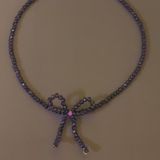 BOW-TIFUL EGGPLANT NECKLACE