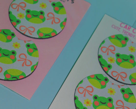 'FROGS N' BOWS' CAR COASTERS