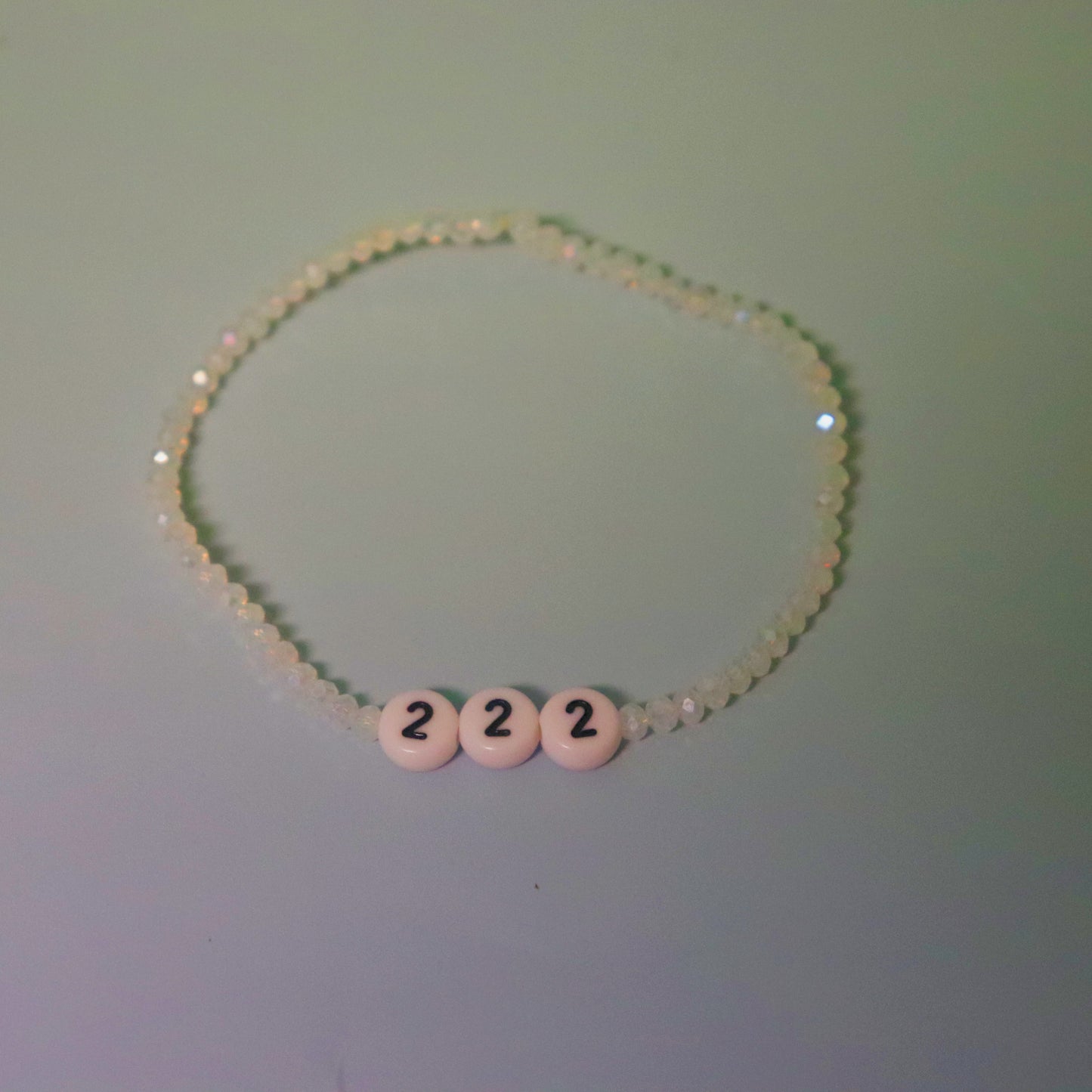 Angel Number 222 White Beaded Bracelet