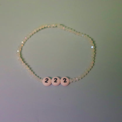 Angel Number 222 White Beaded Bracelet