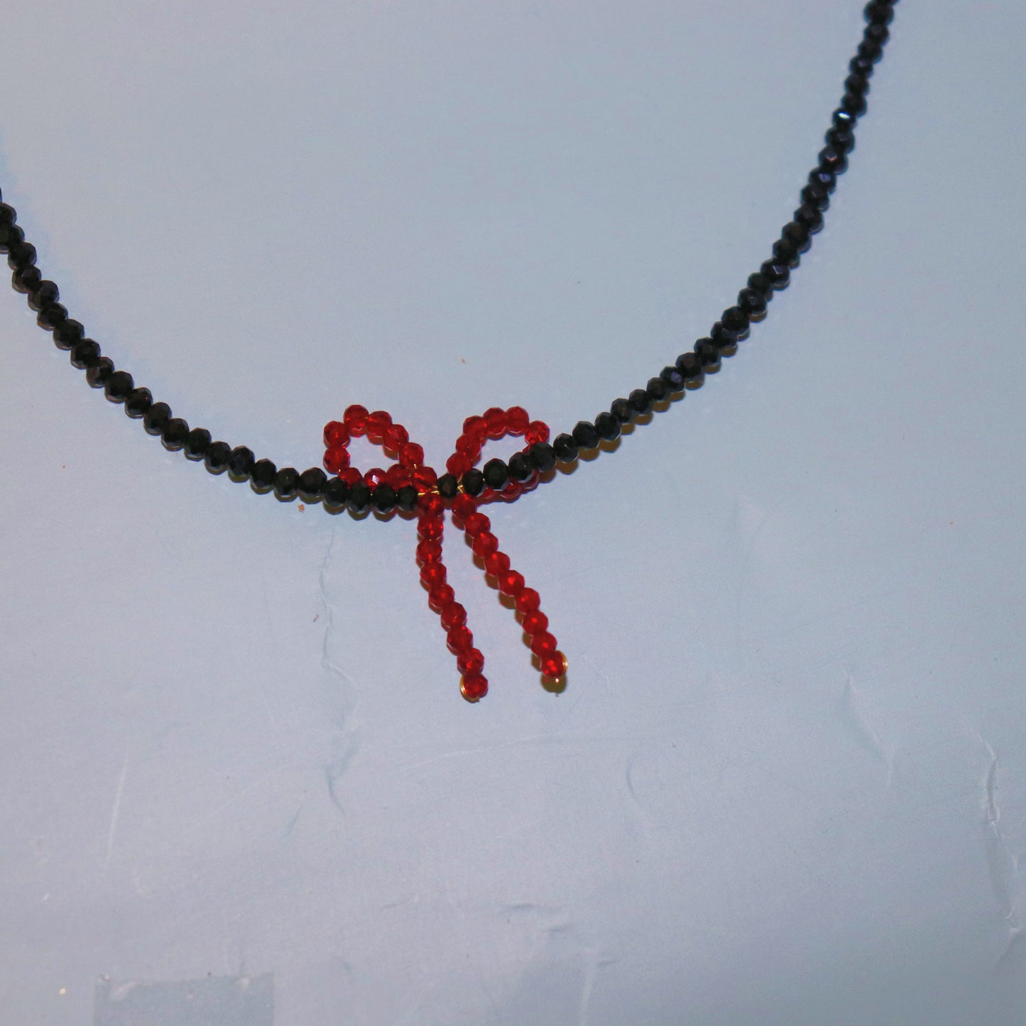 Black & Red Bow Necklace