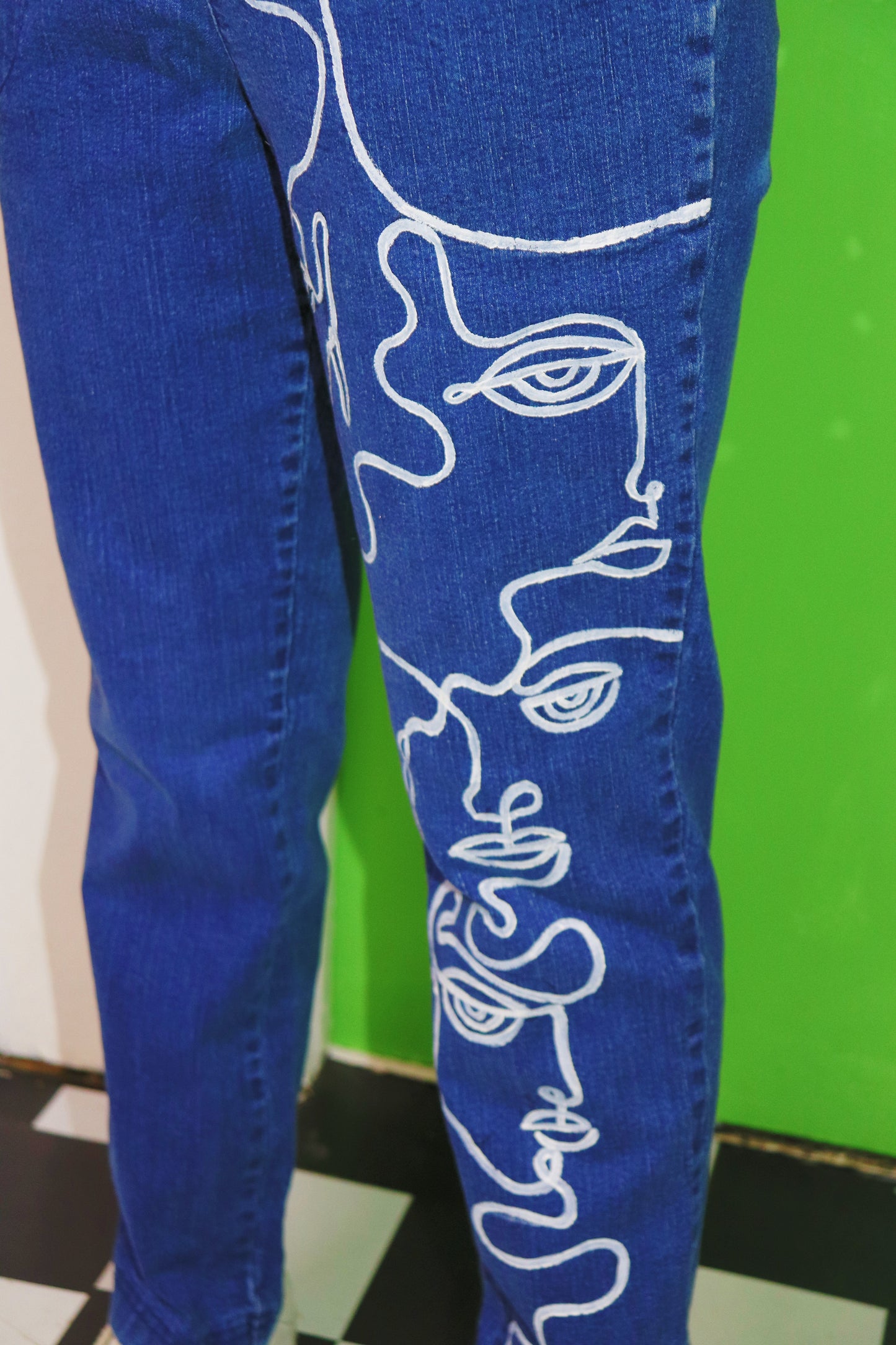 SWIRL HANDPAINTED DENIM