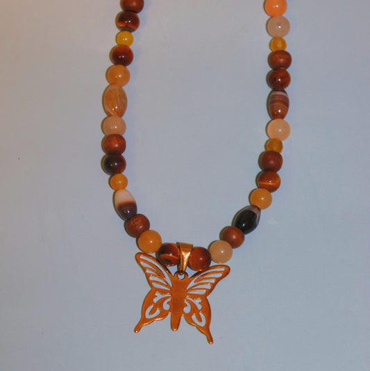 Tiger’s Eye Butterfly Necklace