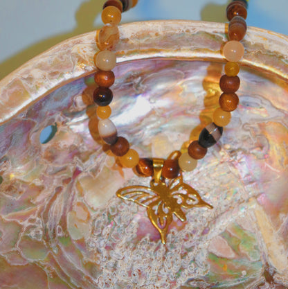 Tiger’s Eye Butterfly Necklace