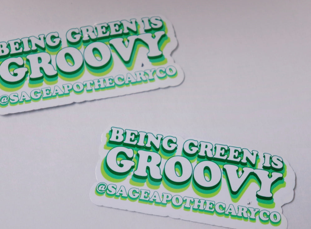 BEING GREEN IS GROOVY Sticker